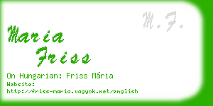 maria friss business card